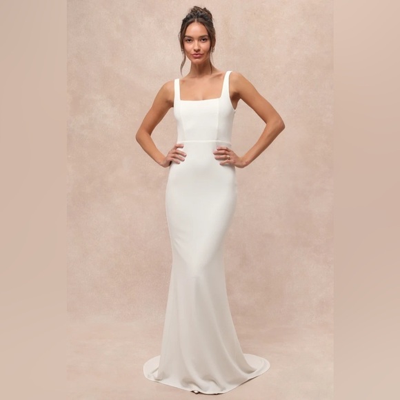 Lulus Dresses & Skirts - Regal Classic White Sleeveless Twist-Back Maxi
Dress